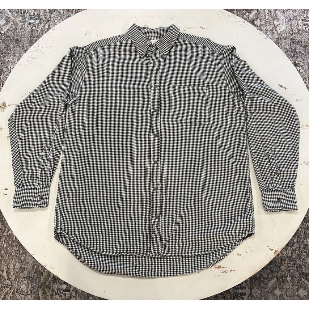 J.Crew Men Size LT Tall Oxford Cotton Long Sleeve Casual Shirt Sharks Tooth L